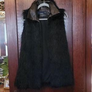 Black Faux Fur Vest